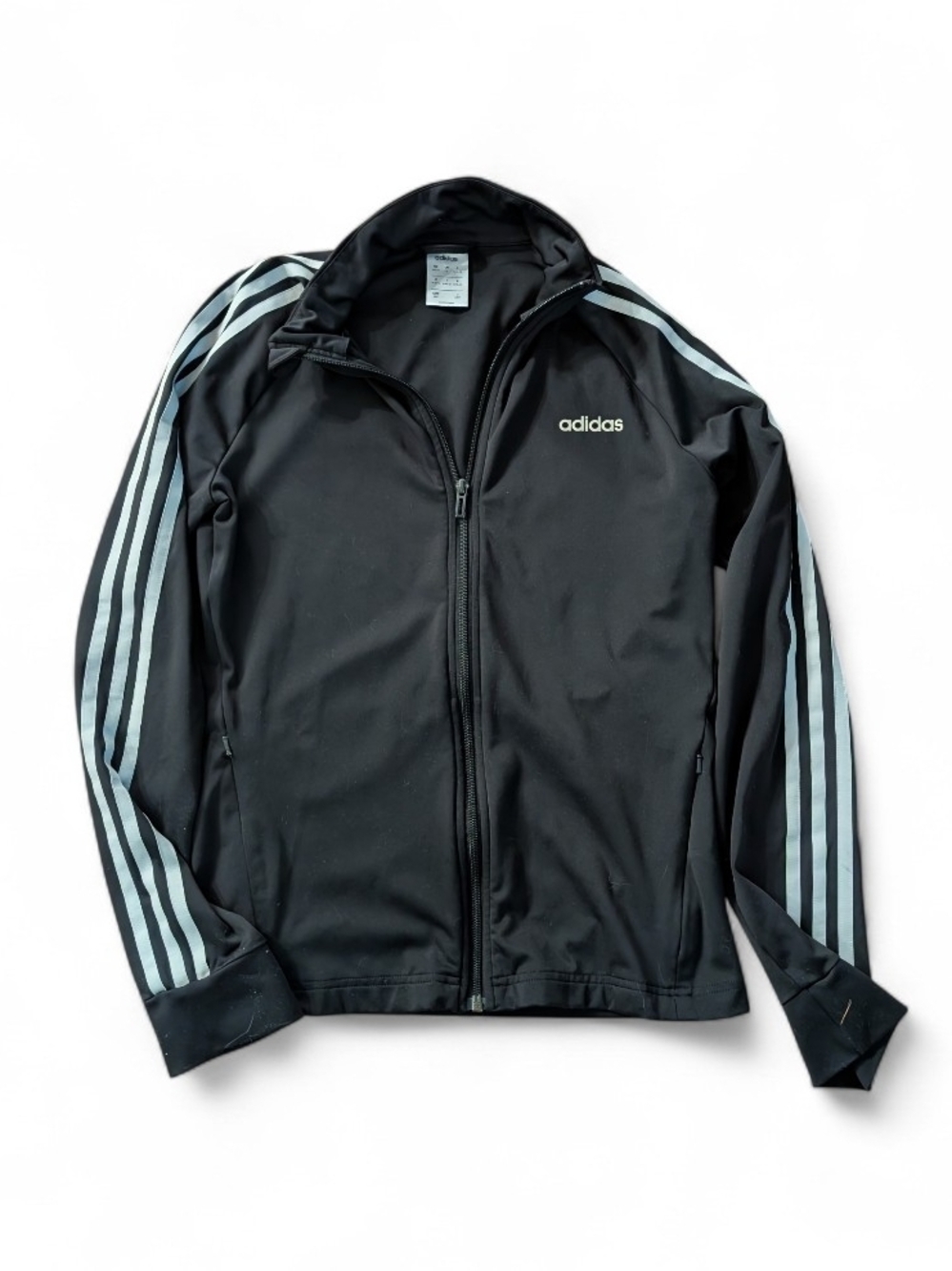 adidas Black Jacket with White Stripes
